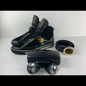 AUTHENTIC VERSACE Sneakers 12, Glasses, Belt 105cm